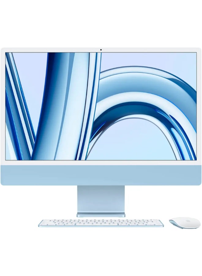 Compare iMac MQRQ3 | 24 Inch Display | Apple M3 Chip | 8 Core CPU And 10 Core GPU | 8GB RAM | 256GB SSD | macOS | English Keyboard | International Version | Blue at KSA Price