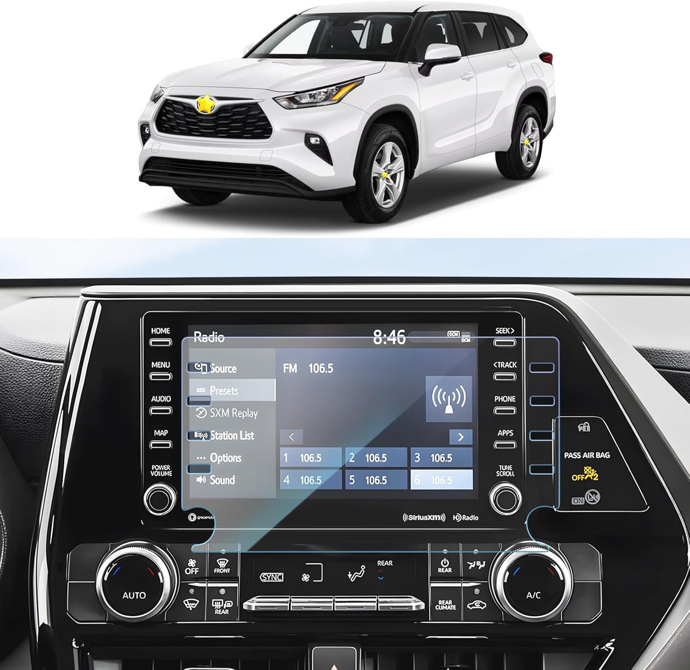 Compare SKTU Tempered Glass Screen Protector for 20202022 Toyota Highlander Navigation Display at KSA Price