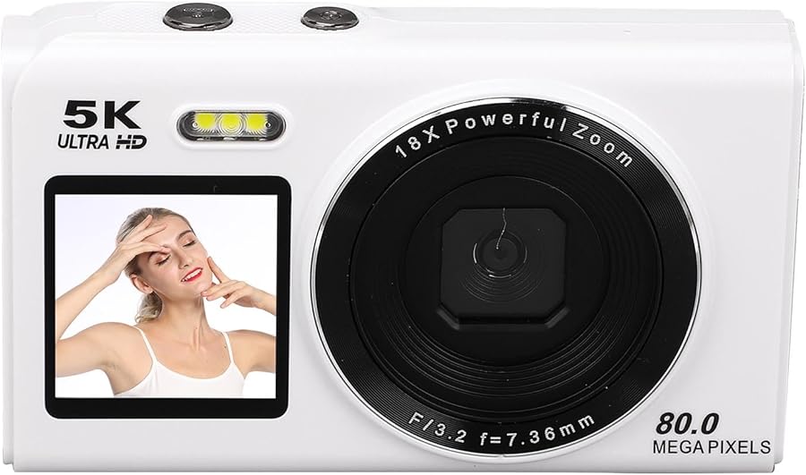 Vbestlife 80MP 18X Zoom 5K Dual Screen Digital…