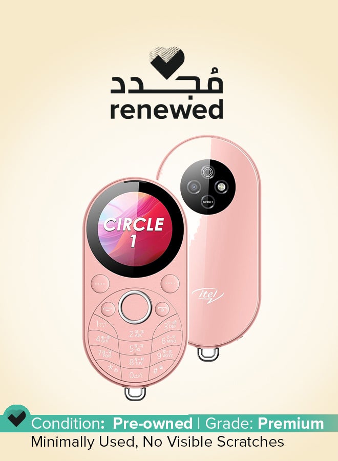 Compare Renewed  Circle 1 | Unique Design with Round Screen Mobile Phone | 500mAh Battery | 1.32 Display BT Call | Rose Gold at KSA Price