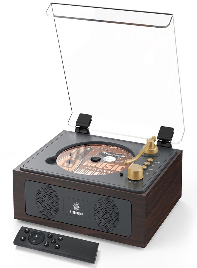 Compare CD Player with Builtin Speakers Bluetooth Retro Portable CD Players for Home Music Player with Remote Control Headphone Jack Walnut Brown at KSA Price