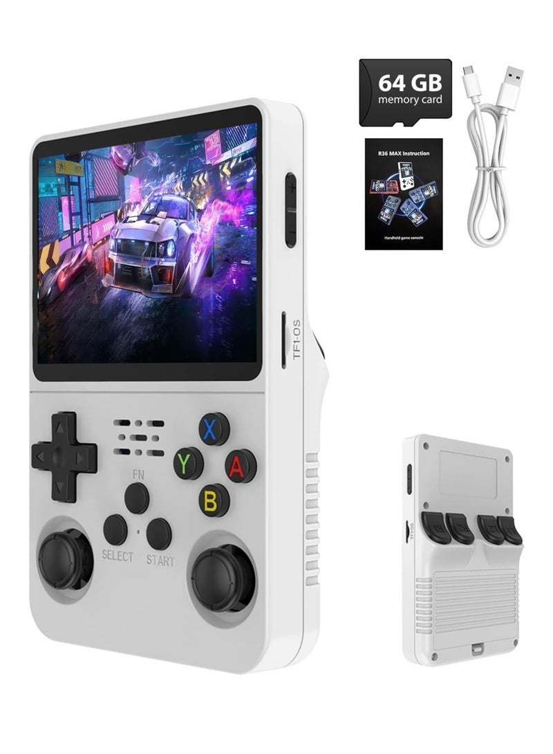 Compare R36S Handheld Game Console, 3.5 Inch IPS Screen, Open Source Linux Gaming System, 64GB TF Card, 10+ Emulators, Dual 3D Joysticks, Portable Retro Game Player for Kids & Adults at KSA Price