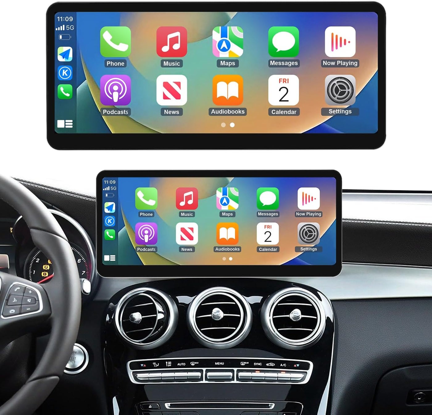 Compare Road Top 12.3 Inch UltraNarrow Carplay Touchscreen for Mercedes Benz C GLC Class W205 20152018 at KSA Price