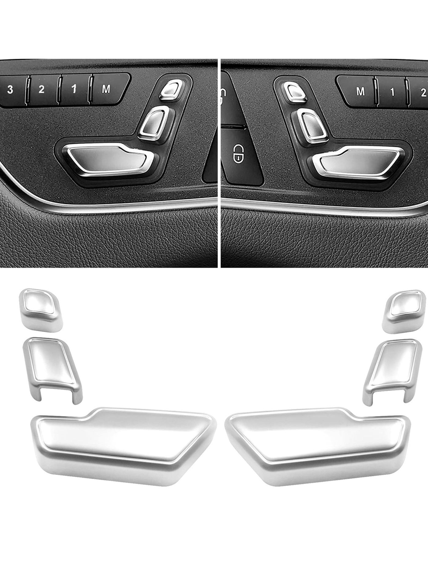 Compare Door Seat Adjust Button Cover for Mercedes Benz, 6 Pcs Adjustment Caps BClass W246  CClass W204 EClass W212 ML W166 CLA W117 GLK X204 GL X166 CLS W218 at KSA Price