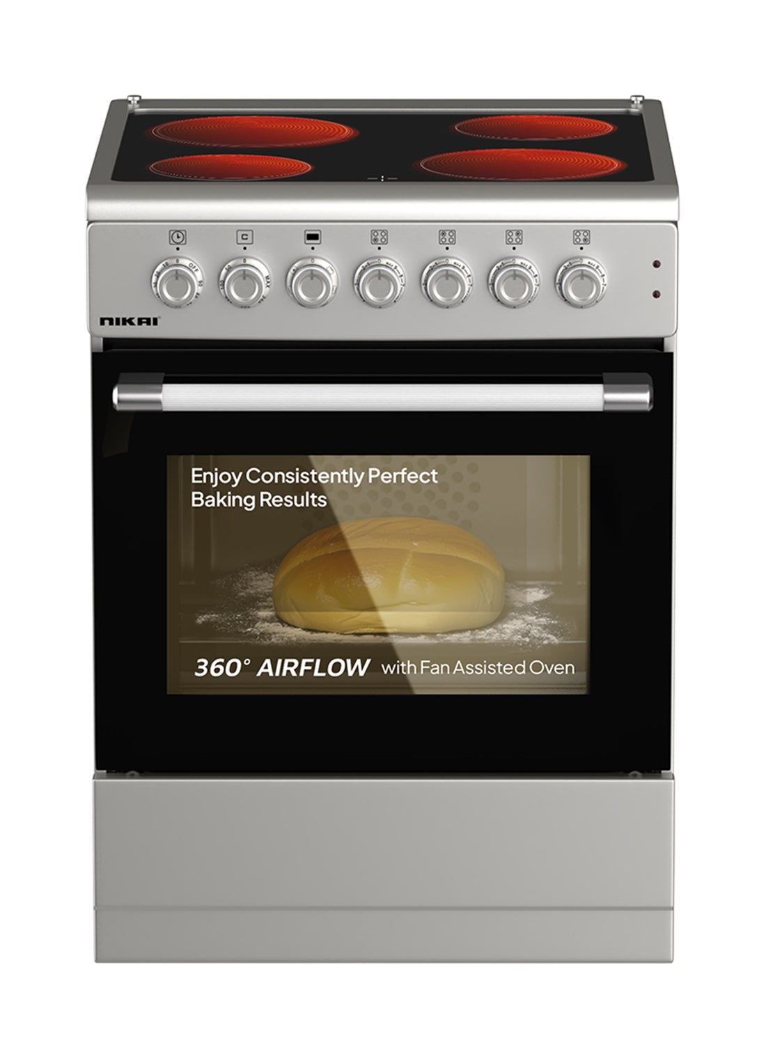 Compare 60x60 Electric Cooker, VTC Ceramic Free standing 4 Zone Cooking Range, Rapid Cooking, Double Glass Oven, Digital Programmer, Auto Cooling Fan, Thermostatic Control, Earthquake Chain, Turnspit, Made in Turkey TFC14N5X Silver at KSA Price