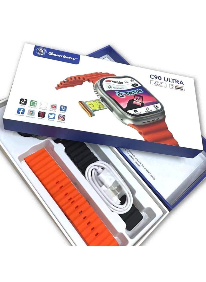 C90 Ultra 4G Smartwatch with Dual Camera &…