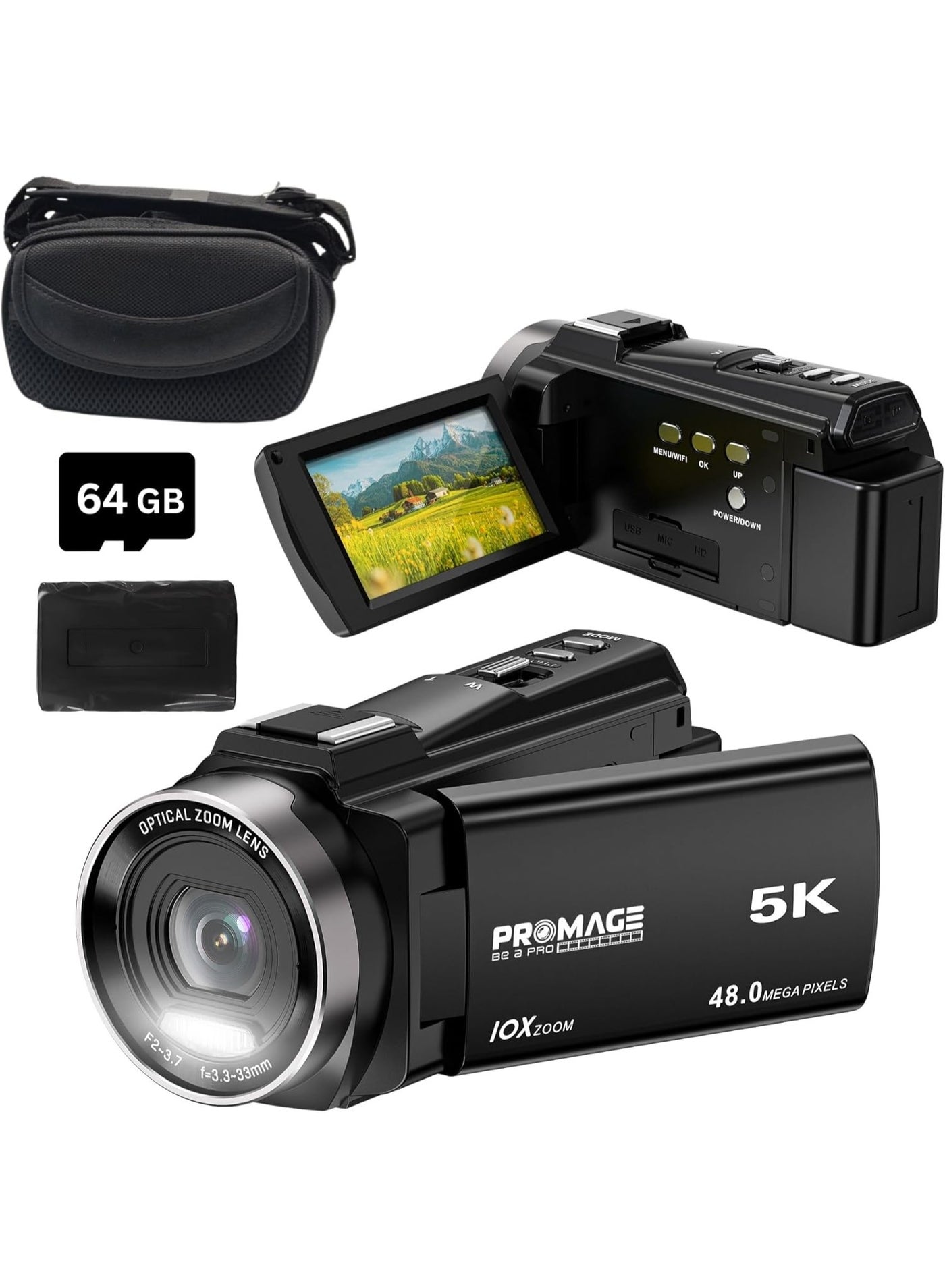 PROMAGE 5K Video Camera Camcorder - 48MP Portable…
