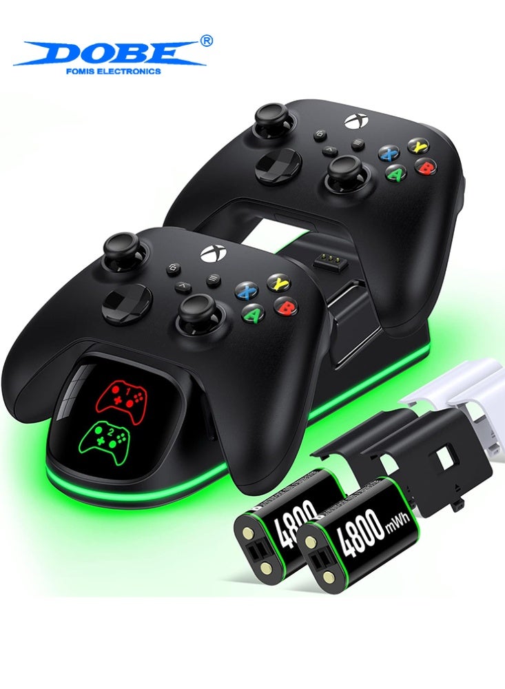 Compare Xbox Controller Battery Pack,Fast Charging 2x 4800mWh Xbox Battery Pack Rechargeable USB Charger Station for Xbox Series X|SXbox One Elite Controller at KSA Price