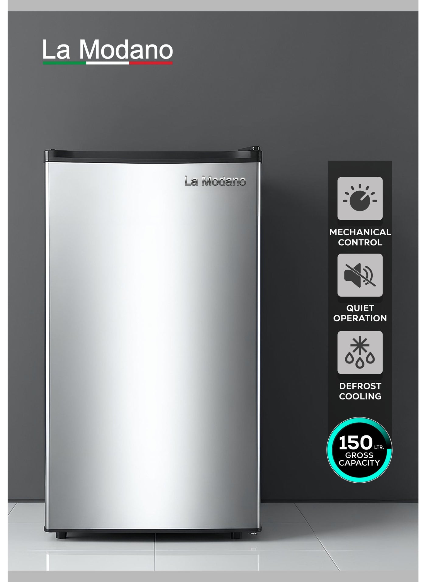 Compare 150L Gross  83L Net Single Door Refrigerator, Manual Temperature Control, R600a Refrigerant, LED Light, 2 Glass Shelves + 1 Drawer, Inside Condenser, Recessed Handle  LMR150D 1 Year Warranty at KSA Price