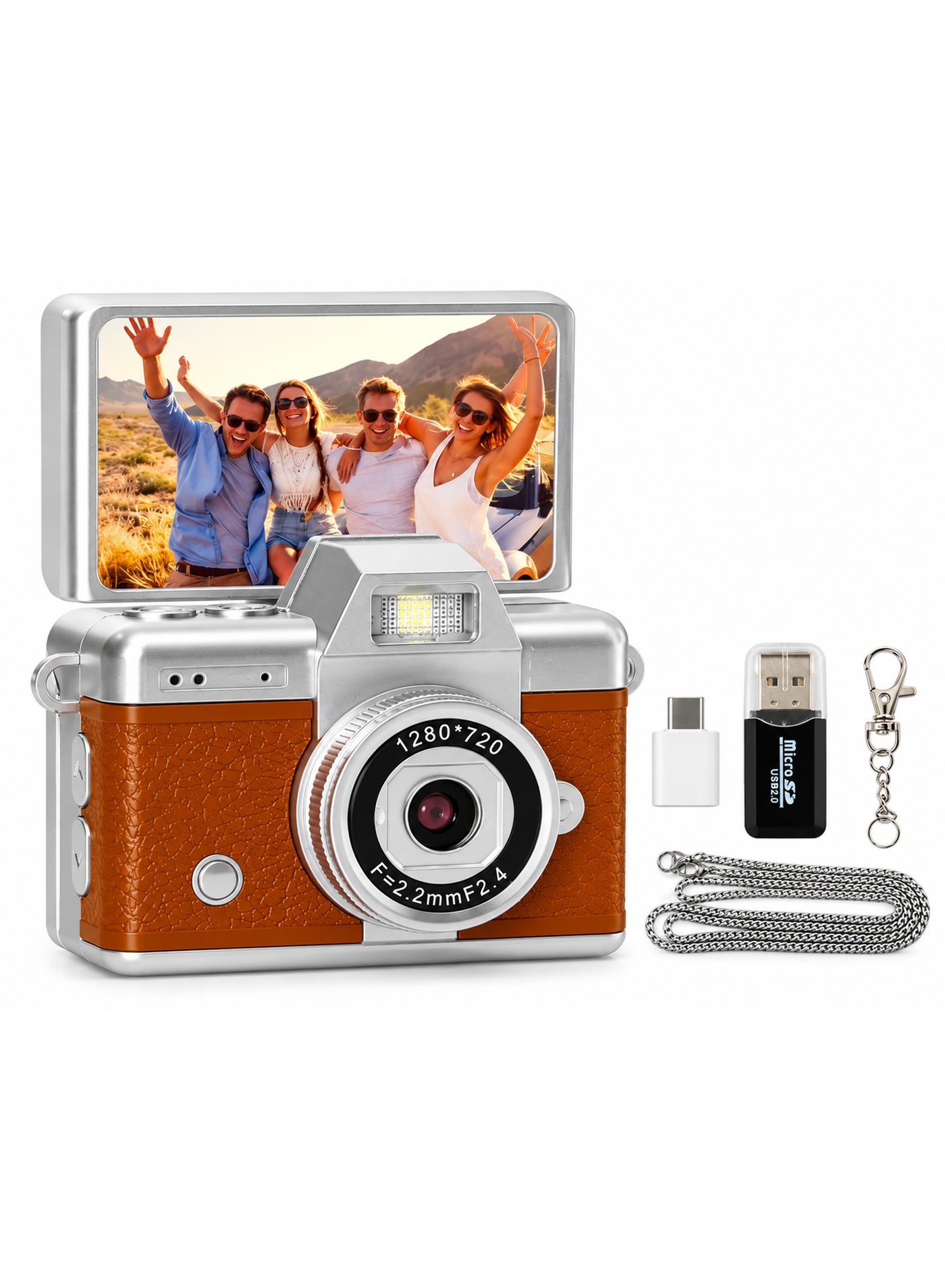 Retro Mini Digital Camera with Flip Screen, Compact…