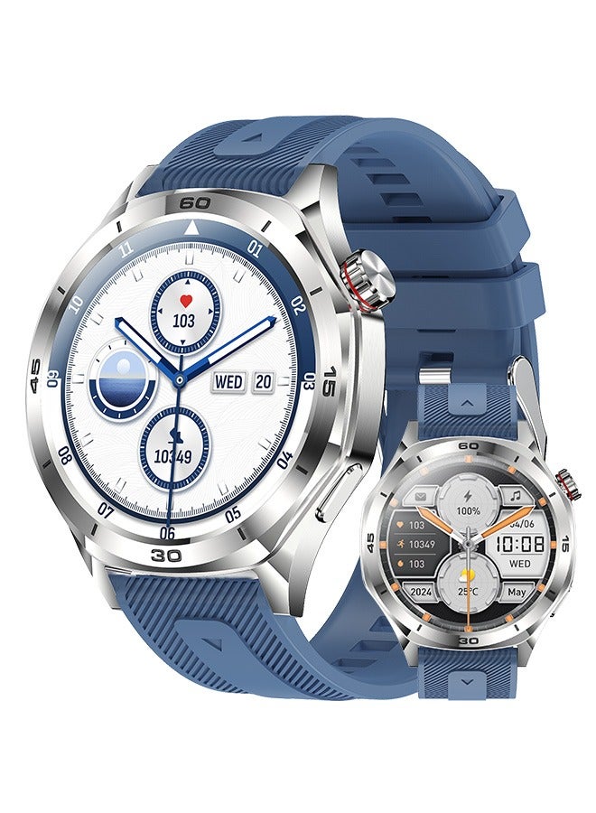 Compare Mens Smart Watch, 1.52 HD Screen, Multiple Sports Management, Health Monitoring, Voice Assistant, IP67 Waterproof, Business SmartWatch, RTi129 Tape Blue at KSA Price