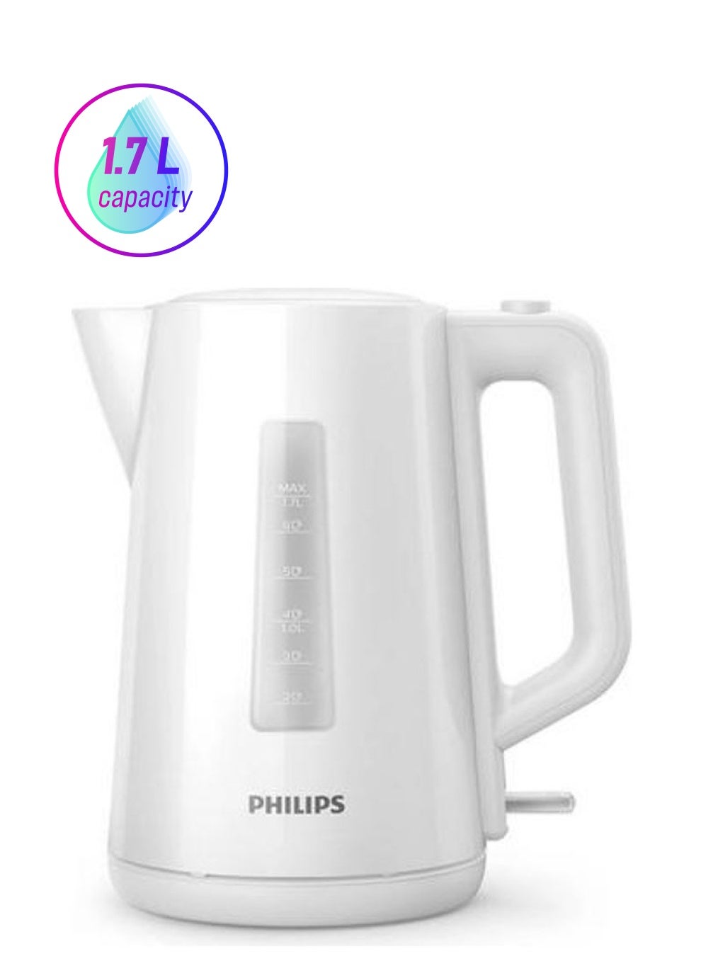 Compare Plastic Kettle 3000 Series  With Pilot Light, Spring Opening, 1.7 L 2200 W HD931801 White at KSA Price
