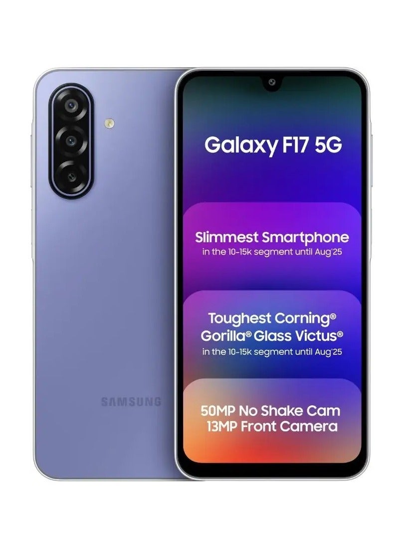 Compare Samsung Galaxy F17 5G Violet Pop 6GB RAM, 128GB Storage Android Smartphone | 6x OS Upgrades | Large Display | 50MP OIS Camera | Gorilla Glass Victus | IP54 Dust & Water Resistant | Indian Version at KSA Price