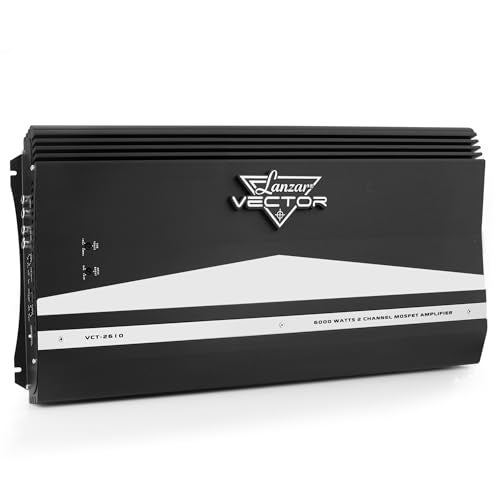 Compare 2Channel High Power MOSFET Amplifier  Slim 6000 Watt Bridgeable Mono Stereo 2 Channel Car Audio Amplifier wCrossover Frequency and Bass Boost Control, RCA Input and Line Output  Lanzar VCT2610 at KSA Price