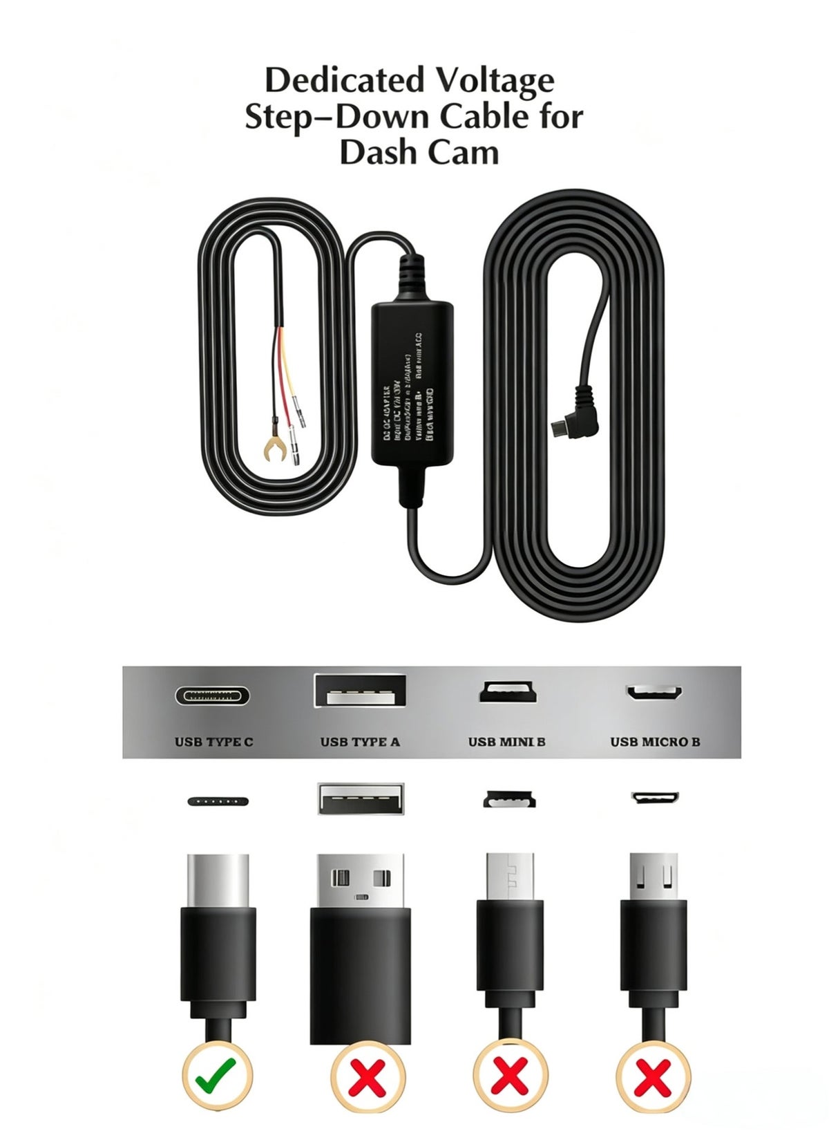 Compare Hard Wire Kit for Dash Cam with Type C 12V24V to 5V2.5A for Azdome DDPAI 70Mai Dash Cam 24H Parking at KSA Price