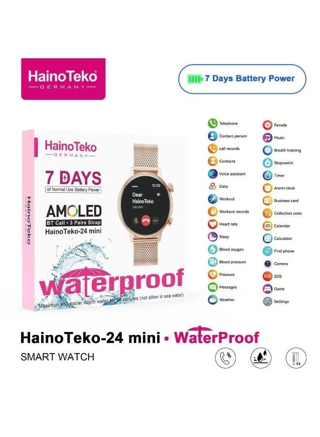 HainoTeko-24 Mini Waterproof Smart Watch with AMOLED…