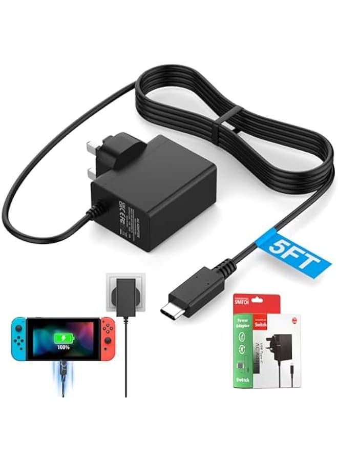 For Nintendo Switch Charger Cable Ac Power Adapter…