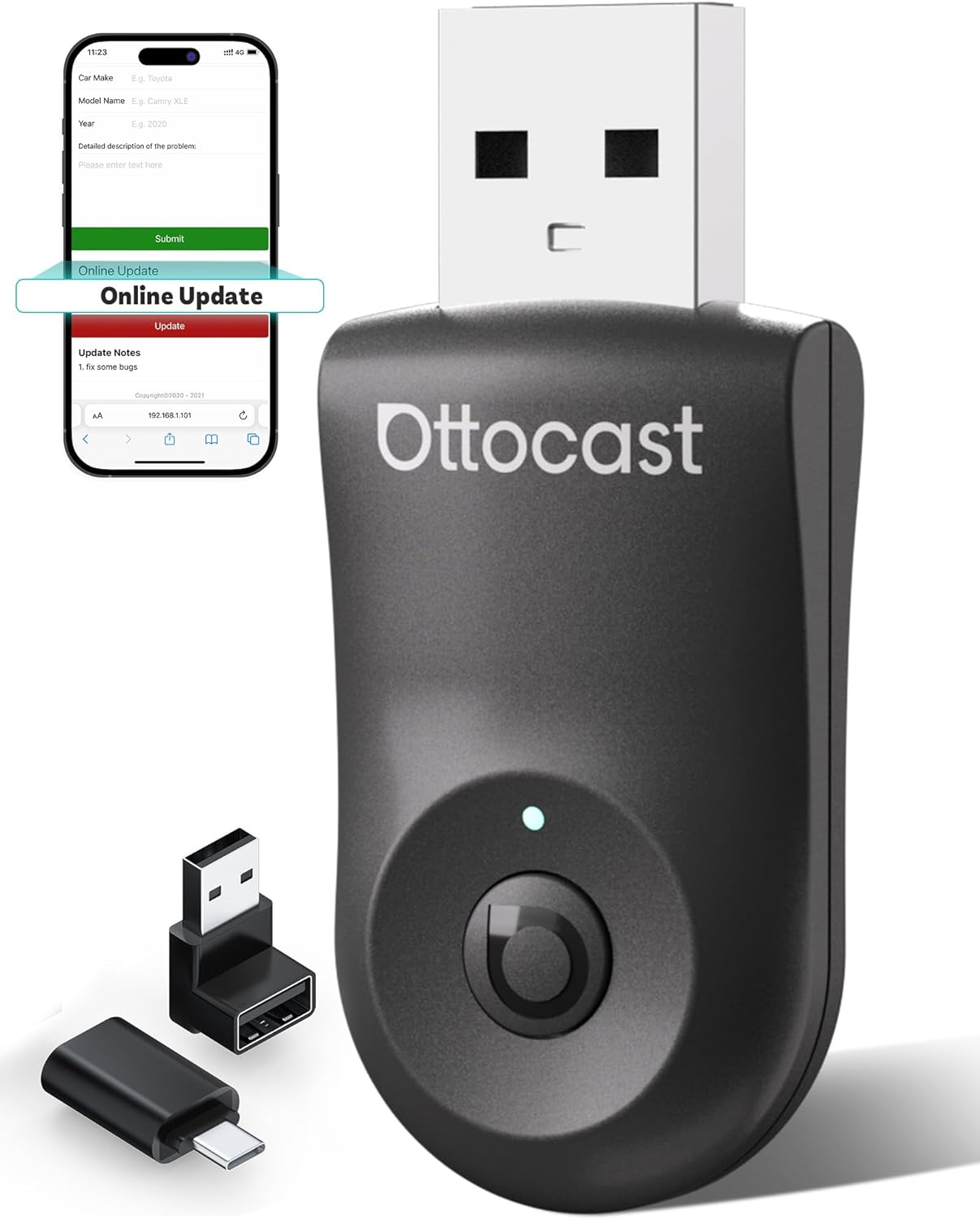 OTTOCAST Mini 2025 Wireless CarPlay & Android Auto…