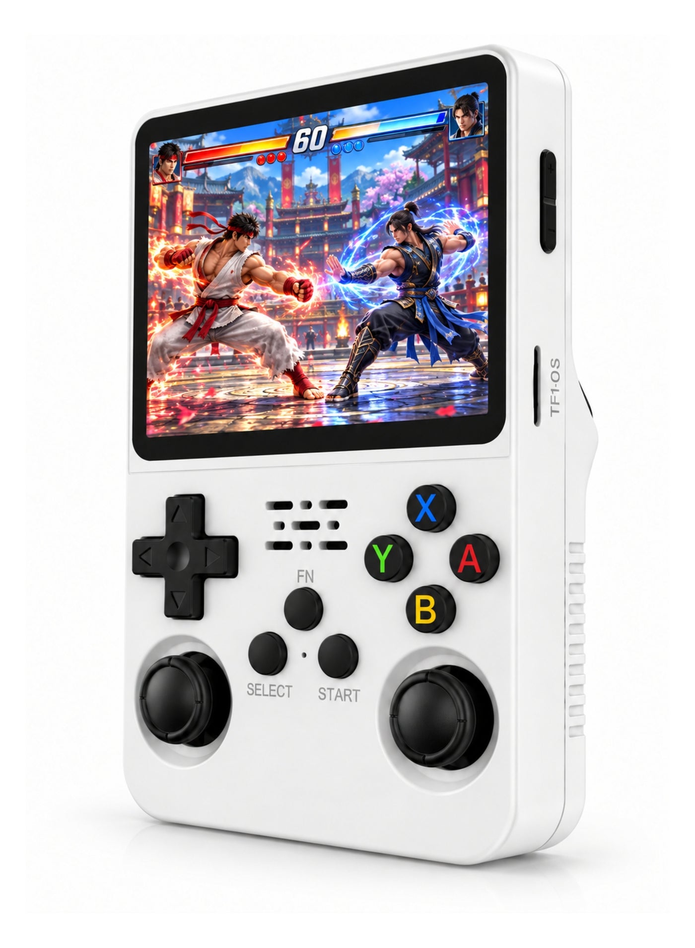 Compare R36S Retro Handheld Game Console 64GB, 3.5Inch IPS 640×480 Display, RK3326 QuadCore, Dual Joysticks, Dual TF Card, 3500mAh Rechargeable Battery, White at KSA Price