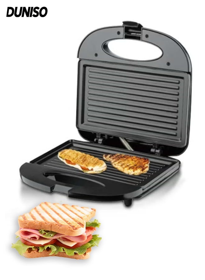 Compare Sandwich Maker，2 Slice Grill Maker，Personal Breakfast Bread Toaster， Non Stick，for Making Sandwiches, Bread Toast，Black at KSA Price