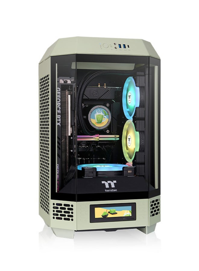 Compare The Tower 250 Mini Tower Chassis – 3mm Tempered Glass, SPCC Material, Dual 120mm CT120 Fans, Supports 360mm AIO Radiator, USB 3.2 TypeC, SFXATX PSU, 3 Expansion Slots, Mini ITX Motherboard, Matcha Green | CA1Z900SEWN00 at KSA Price