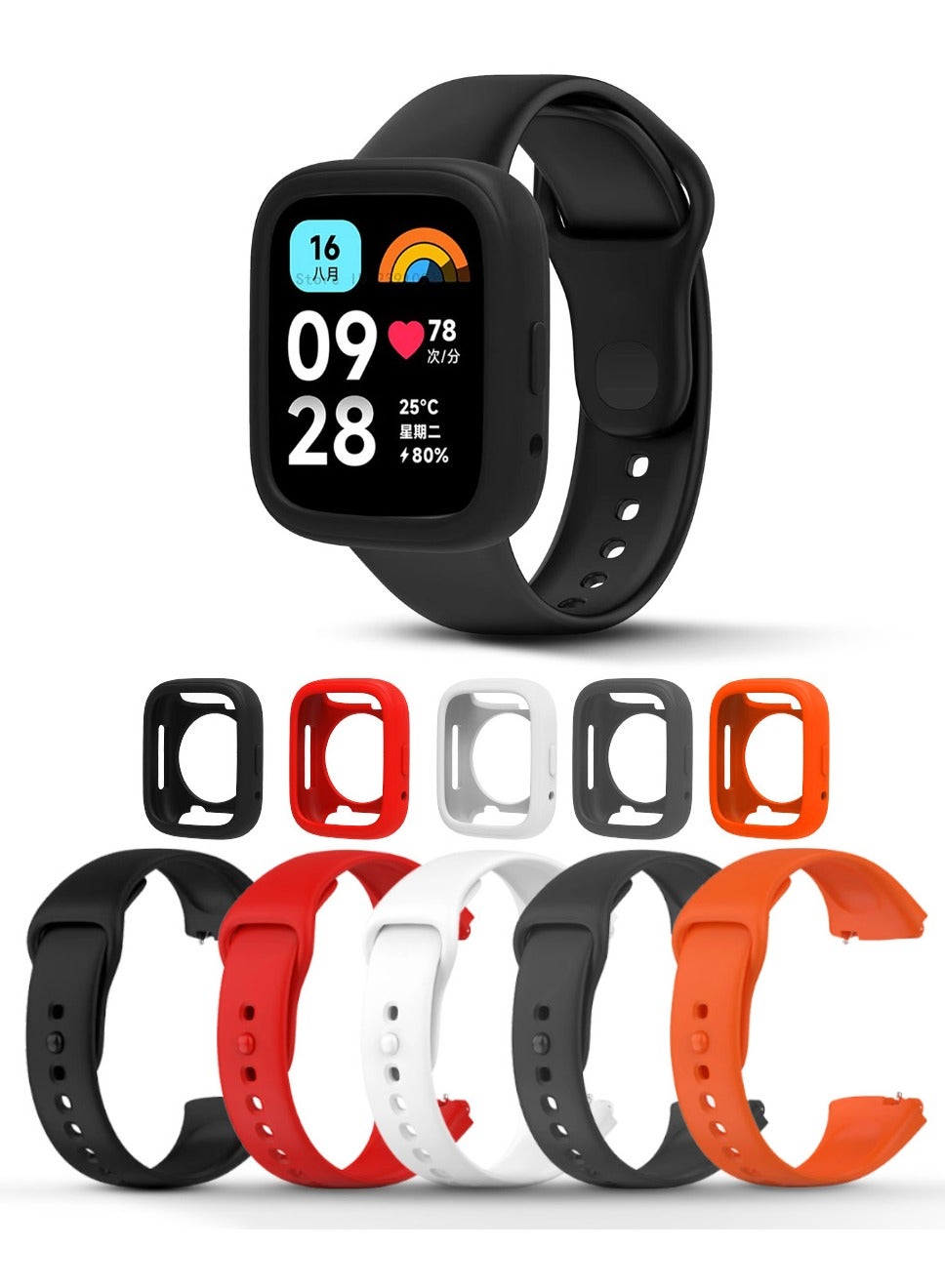 (Pack of 5) Silicone Straps For Redmi Watch…