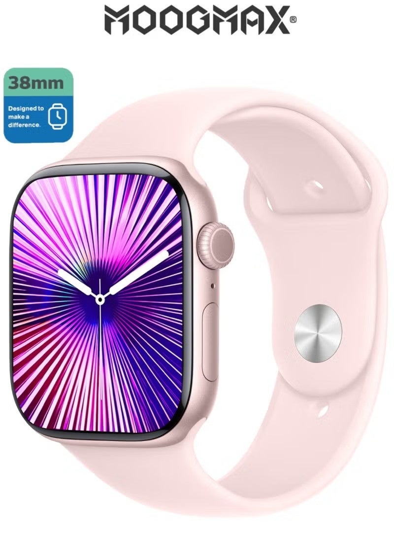 Compare Moogmax Series 11 Smartwatch with 38mm Display, Call Answering & Receiving, Pink at KSA Price