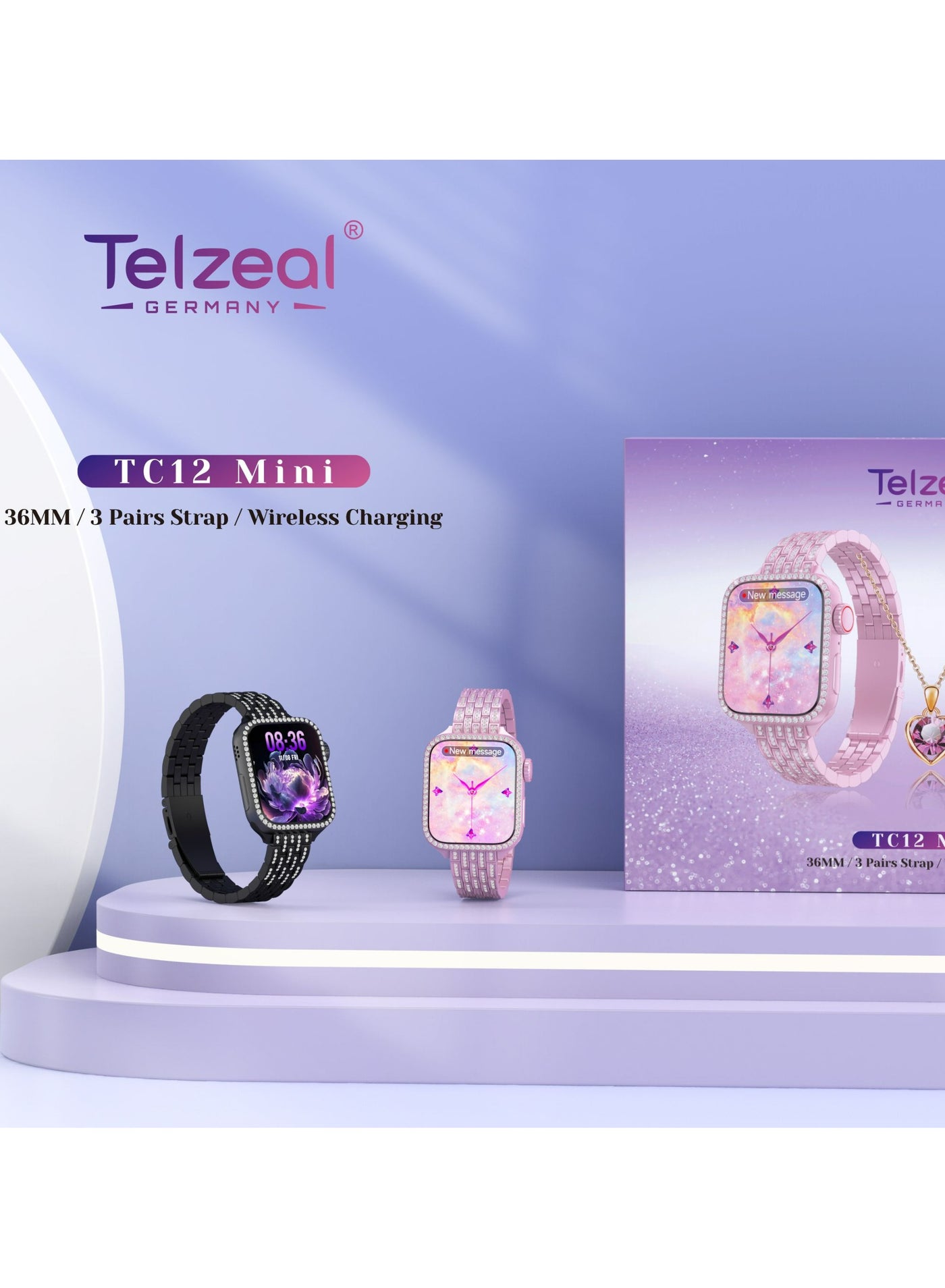 TC12 Mini 36mm 2.5D Curved Display Smart Watch With…