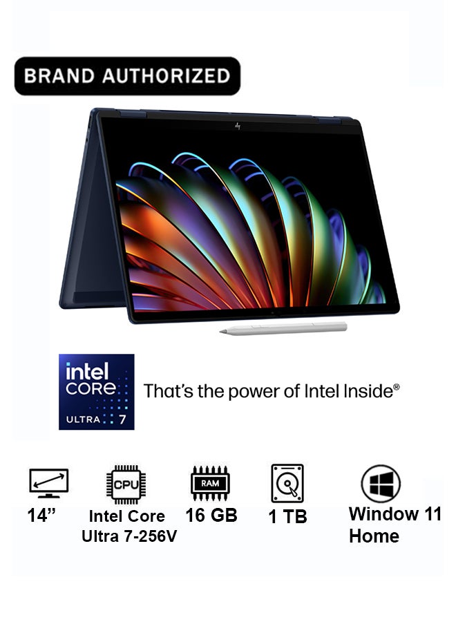 Compare OmniBook X 2in1 Convertible 2025 Laptop – 2nd Series  Intel Core Ultra 7256V  14inch 3K  1TB SSD  16GB RAM  8GB Intel Arc 140V GPU Graphics  Windows 11 Home Atmospheric Blue – 14FM0008NE Atmospheric Blue at KSA Price