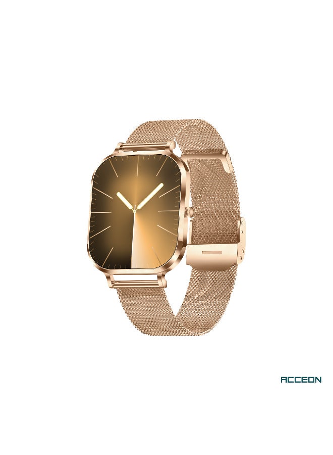 Compare AcceOn Fiora Fit ACCSWL1 Smartwatch – Rose Gold | 1.75” HD Display, Bluetooth Calling, Health & Fitness Tracking, IP68 Waterproof at KSA Price