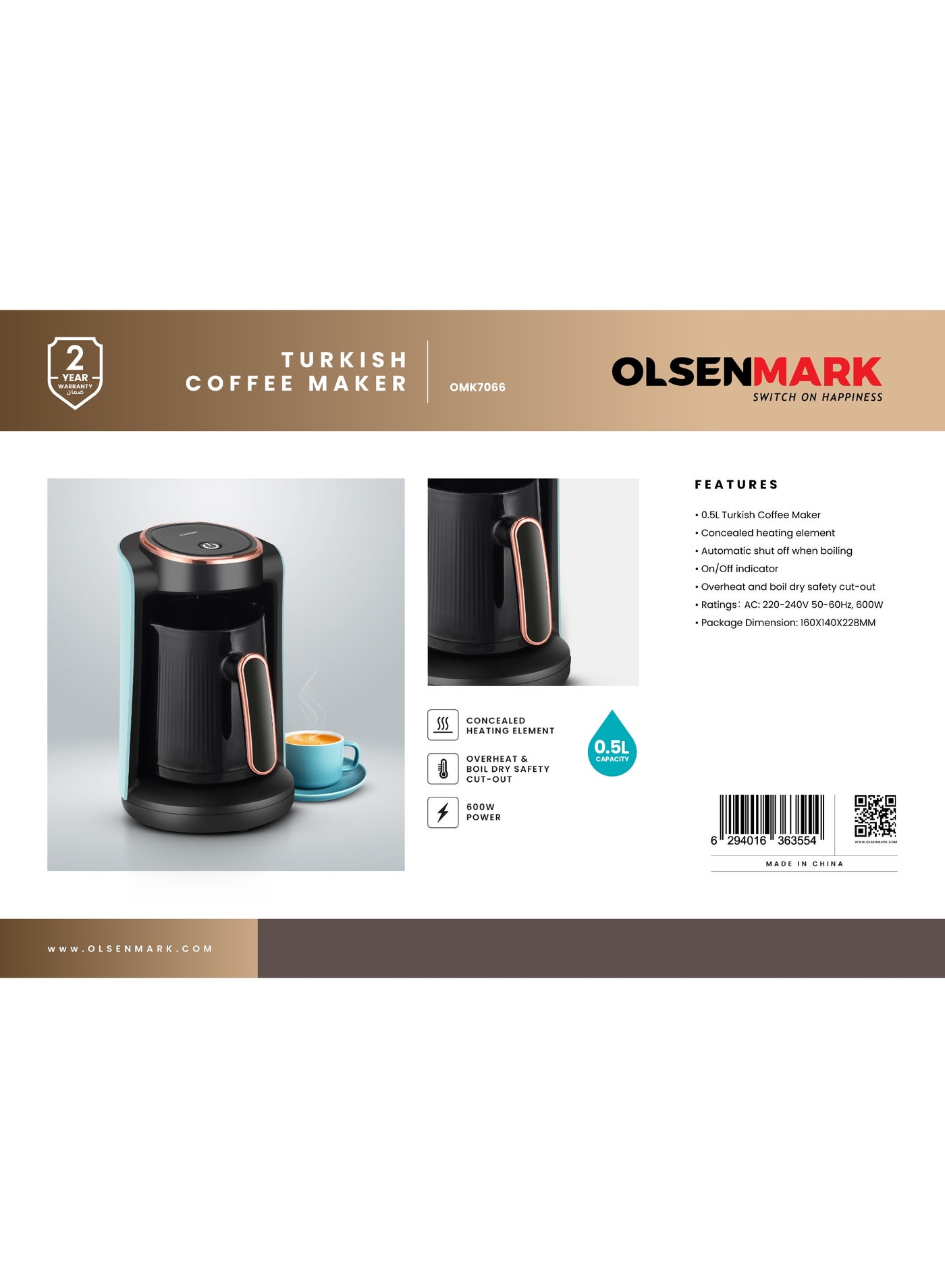 Electric Turkish Coffee Maker | 360° Rotating Base,…