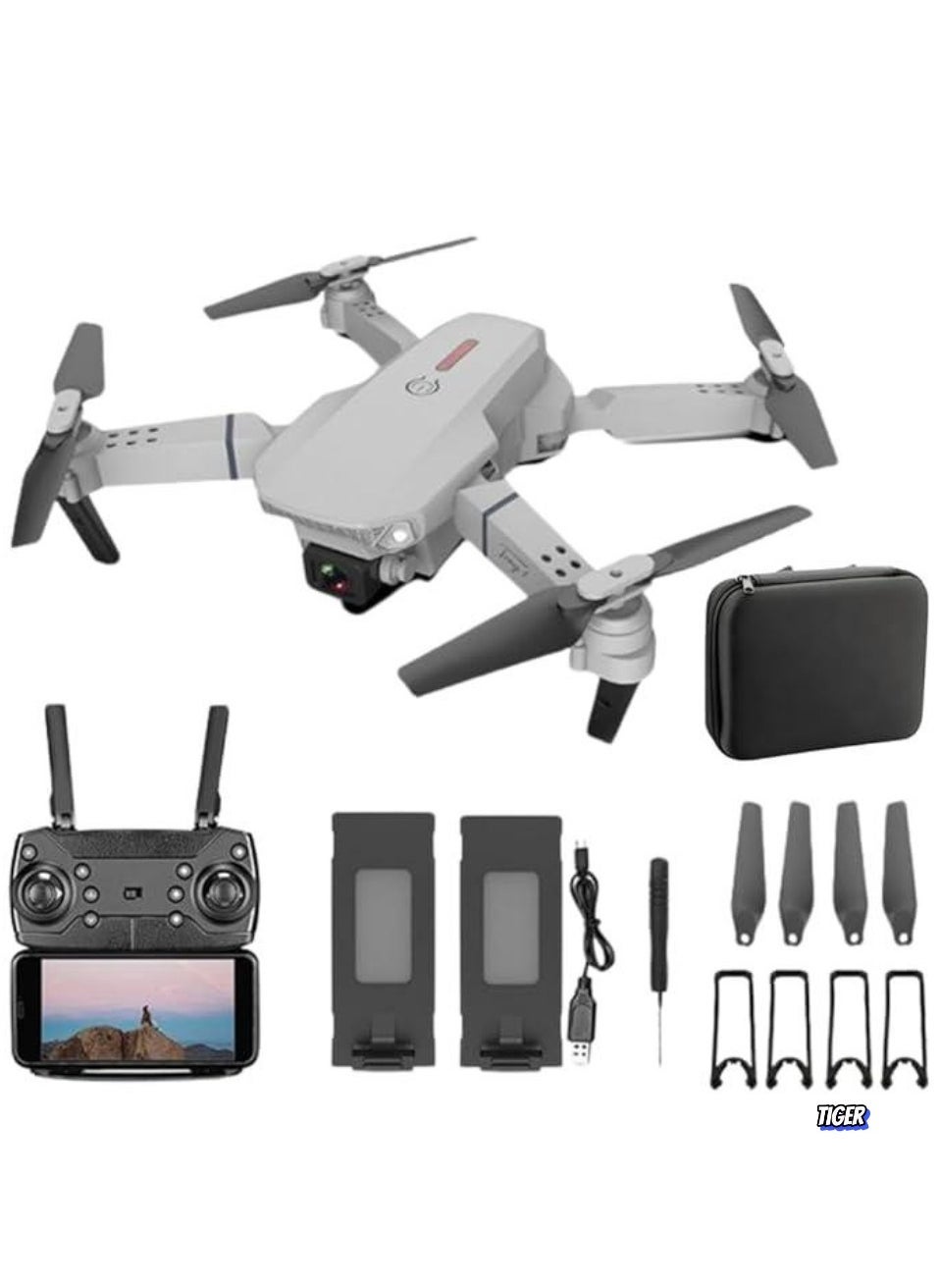 Compare Foldable Quadcopter Drone with 360° Roll – 150m Range, Dual HD Camera Lenses, 2530 Min Flight Time, Speed Control, Gesture Manipulation, Optical Flow, Obstacle Avoidance Grey at KSA Price