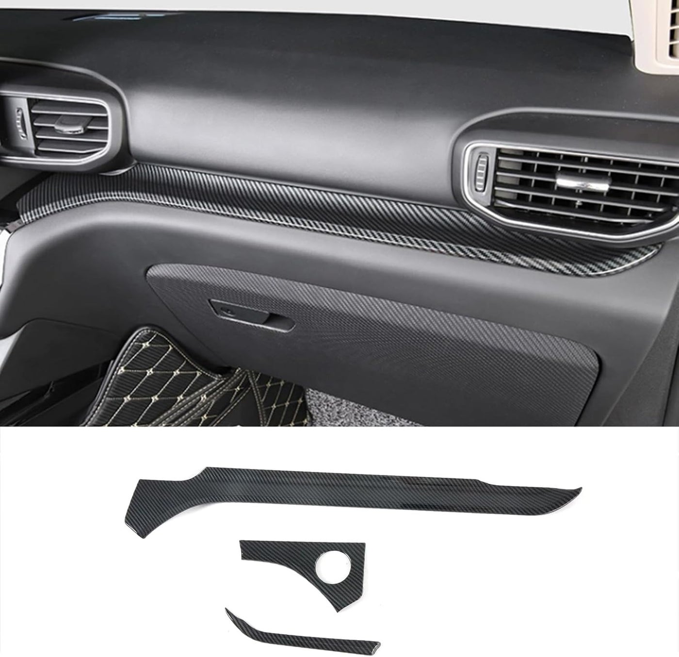Compare KELEIMAI Carbon Fiber Style Dashboard Trim Cover for Ford Explorer 20202022  3 PCS at KSA Price