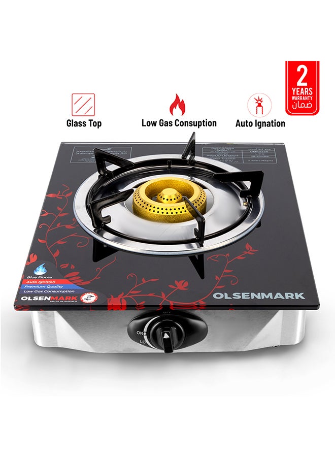 Gas Cooker Glass Top Single Brass Burner with…