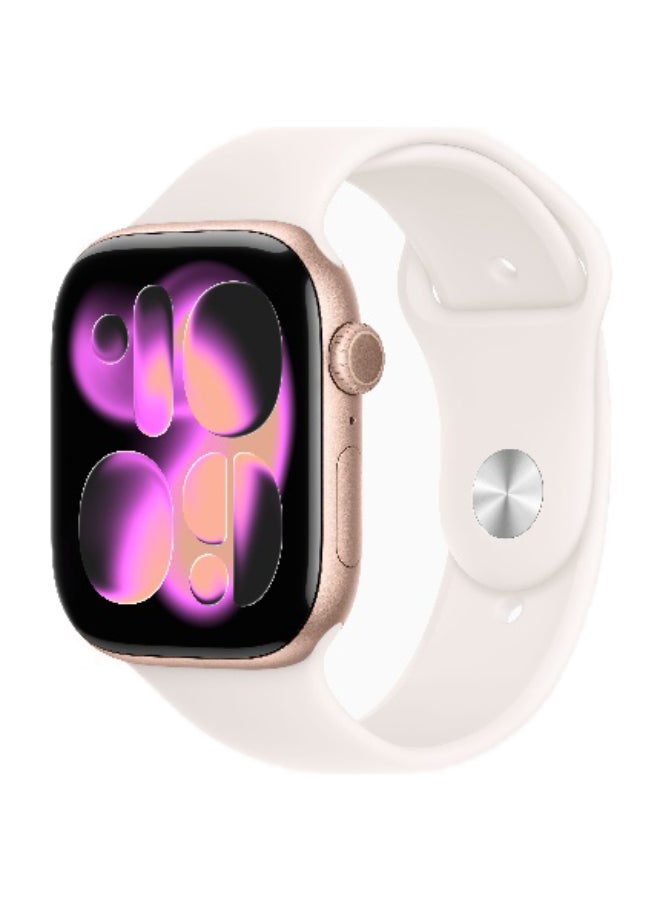 Compare Watch Series 11 GPS + Cellular 46mm International Version Rose Gold Aluminium Case With Light Blush Sport Band  SM at KSA Price