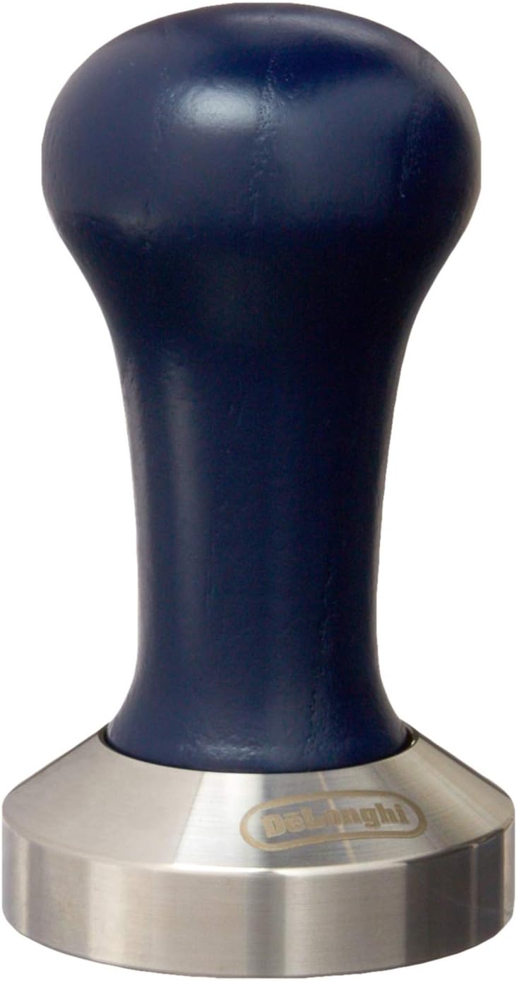Compare DeLonghi Coffee Tamper  Calibrated Stainless Steel Base with Natural Wood Handle, 51mm Diameter, Ergonomic Grip, Perfect Pressure for Espresso, Suitable for Pump Espresso Machines, Blue DLSC058 at KSA Price