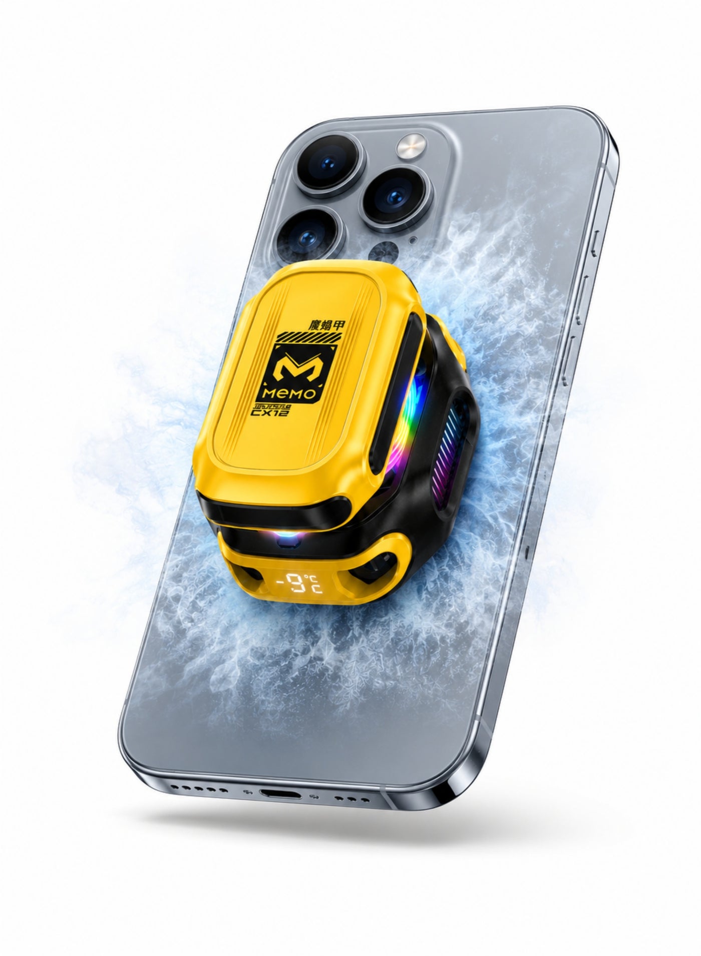Compare CX12 Ultra 2026 Upgraded Magnetic Mobile Phone Cooler Fan 2000mAh Rechargeable RGB LED Digital Display 15W Gaming Phone Cooling Fan at KSA Price