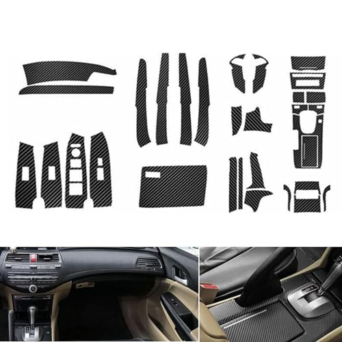 Compare FZJDSD 29pcs Carbon Fiber Style Decor Interior Kit Cover Trim Center Console Door Window Control Panel Cover Molded Door Lock Switch Trim Compatible with Honda Accord 2008 2009 2010 2011 2012 at KSA Price