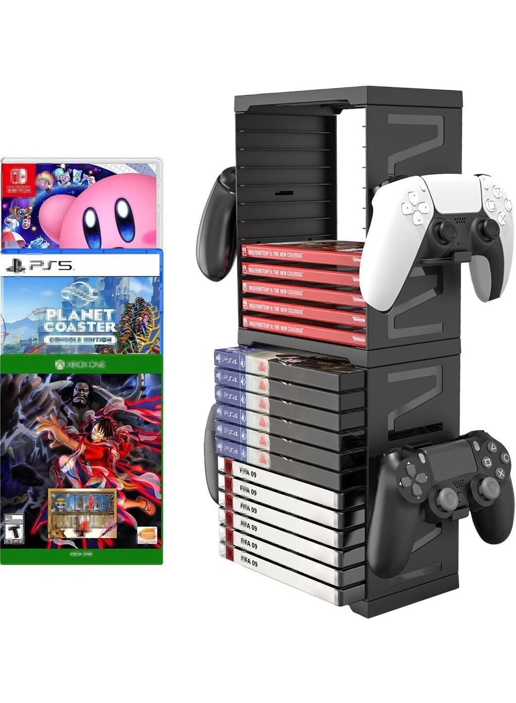 Compare Game Storage Tower Universal Video Game Storage,Game Card Box Holder Vertical Stand for 24 Games Storage ABS Stand Compatible with PS5 PS4 Xbox Nintendo Switch Games Gamer Gifts at KSA Price