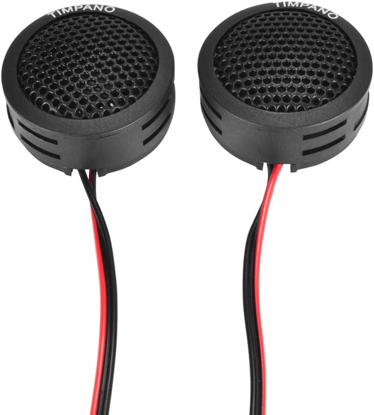 Compare Timpano TPTST1 Dome Tweeter, 1 Inch Tweeter Set for Car Audio, Angle or Surface Mount Tweeters, 4 Ohm Soft Dome 180 Watts for Pro Car Audio Pair at KSA Price