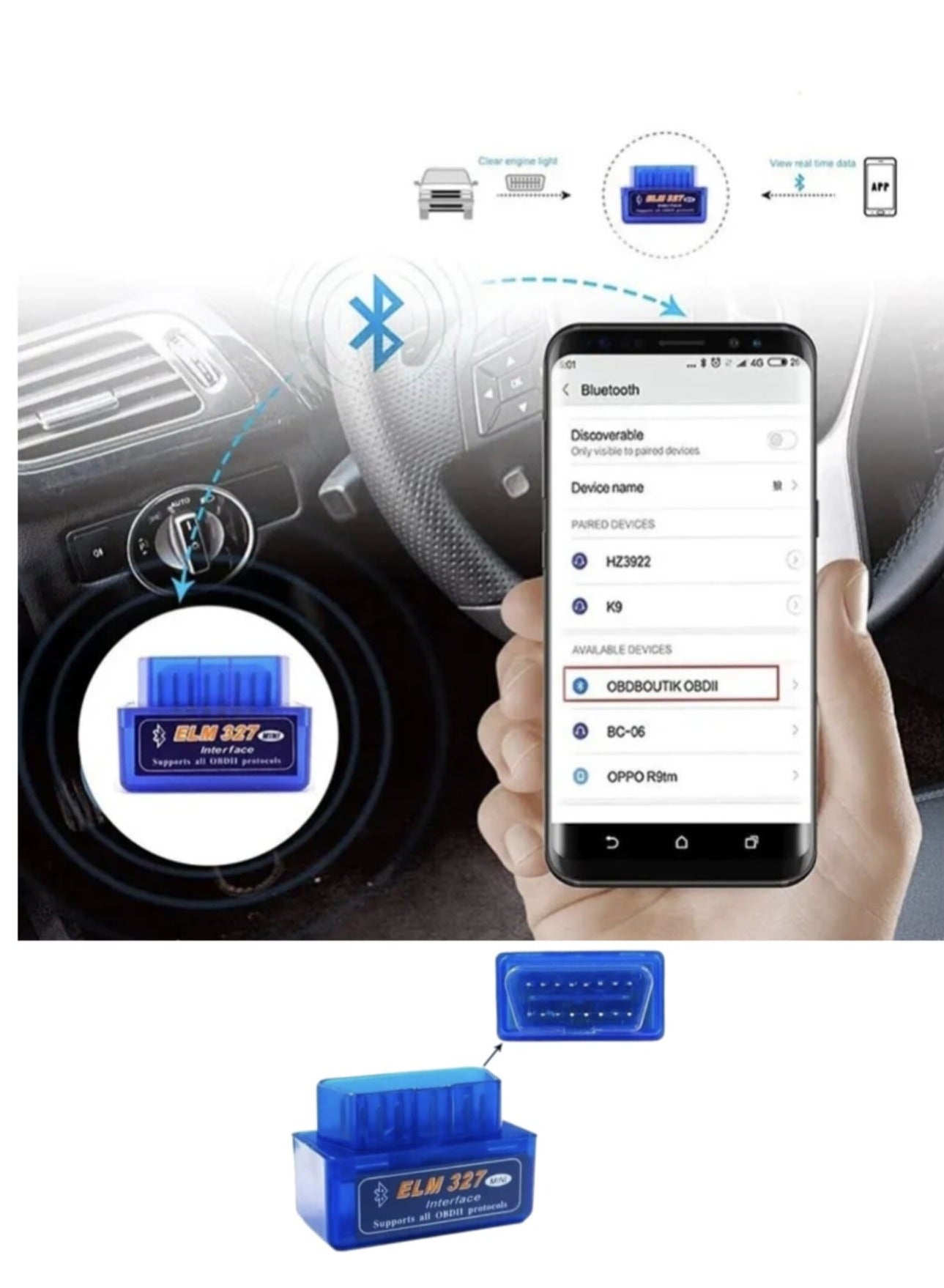 Compare Tool That Scans Cars and Performs OBD2 Testing Without the Need for a Car Expert to Detect Errors and Scan the Machine Tag at KSA Price