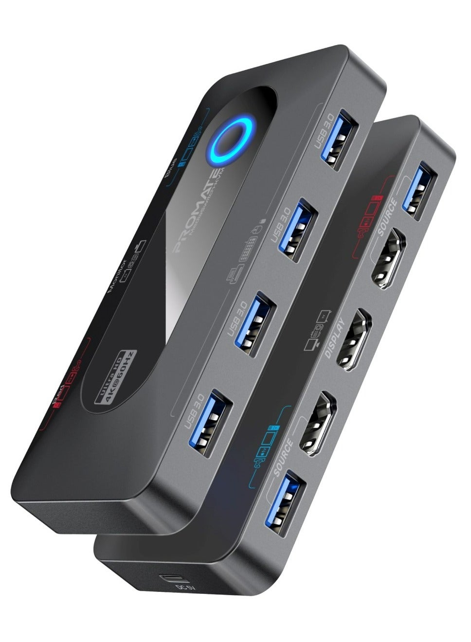 KVM Switch Selector with USB Hub, Four 5Gbps…