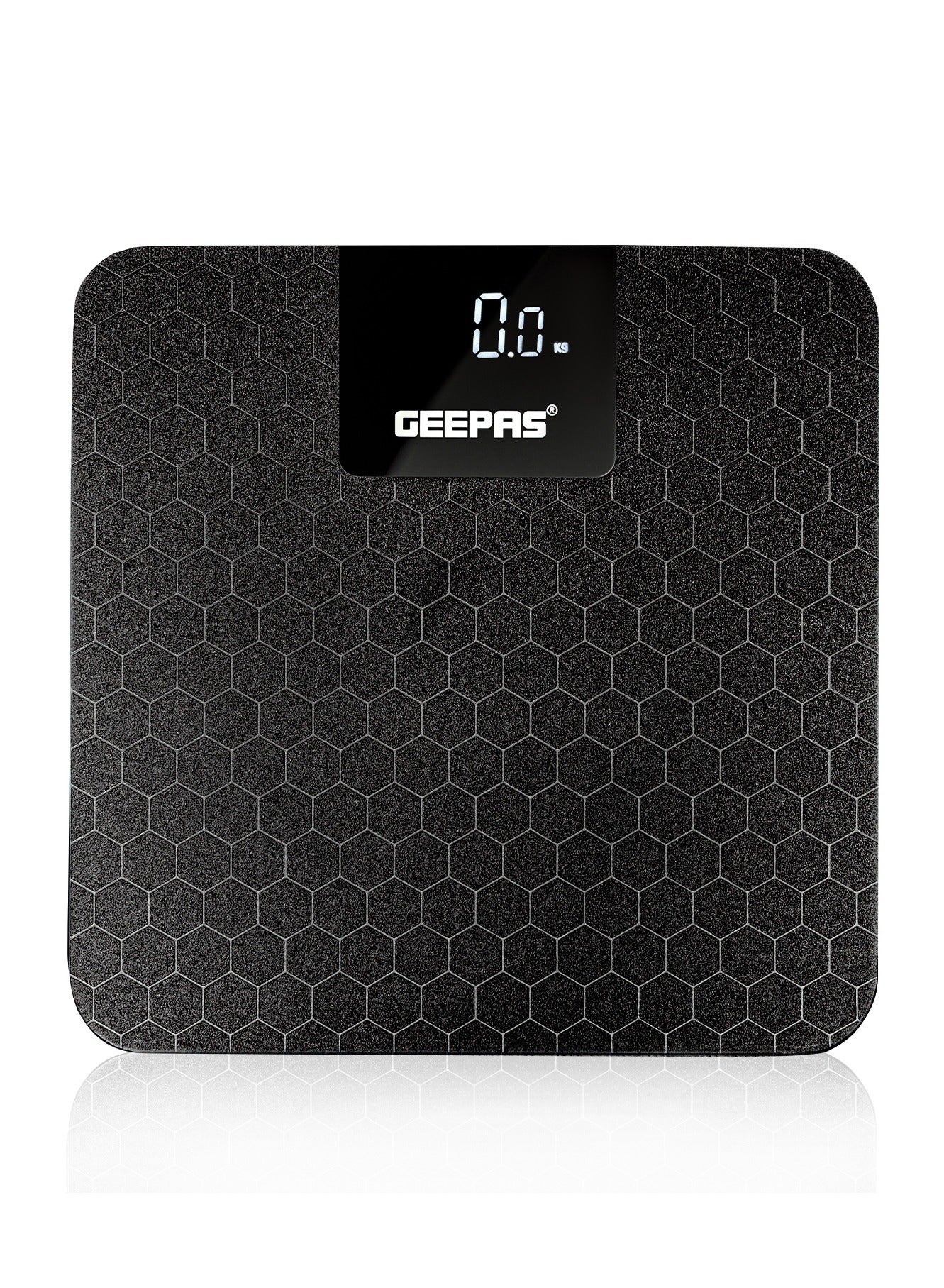 Compare Geepas Digital Body Scale With Digital Display, 180Kg Max Weight, 6MM Tempered Glass, Anti Slip Glass Platform, LED Display, Low Battery Overload Indication, GBS46524UK Black at KSA Price