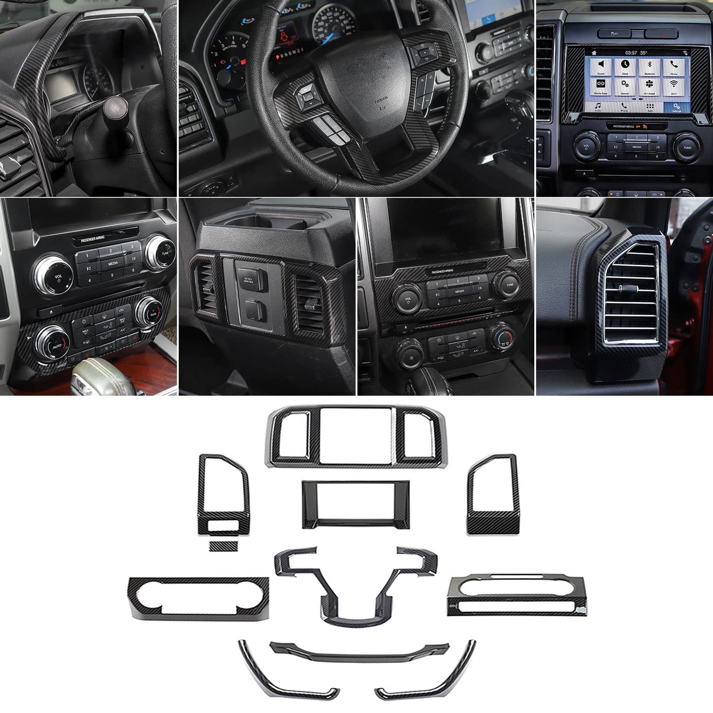 Compare Hoolcar Interior Center Console Dashboard Navigation Trim Cover Kit ABS Accessories for 20152020 Ford F150 Carbon Fiber at KSA Price