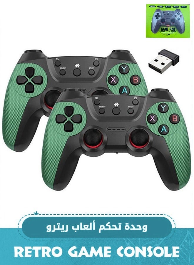 2 Pack Green Wireless Gaming Controller, Dual Vibration…