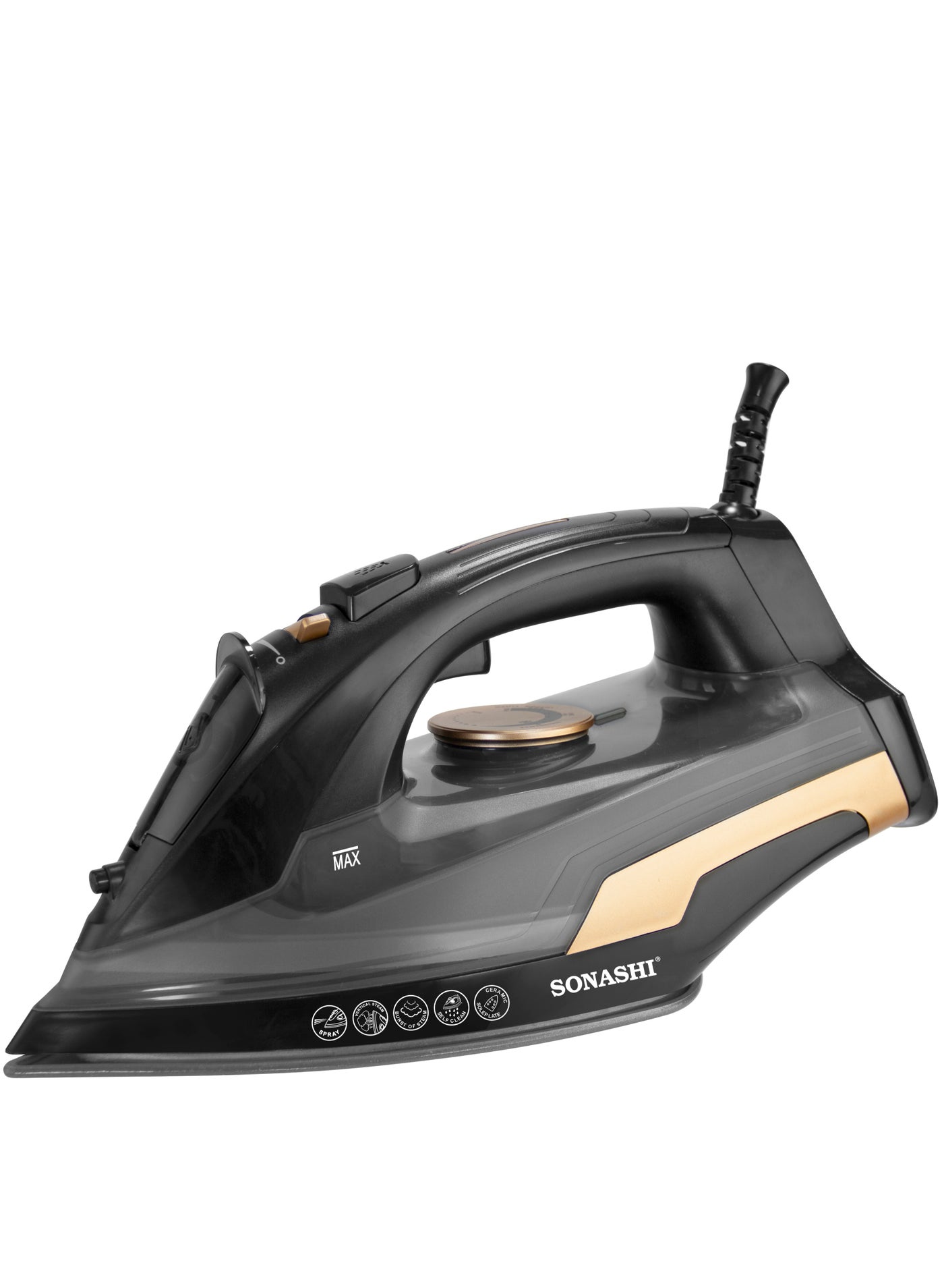 Compare Steam Iron with Ceramic Coated Soleplate, 400ML Water Tank, Powerful Steam Burst, Adjustable Thermostat with Spray Iron Feature, SelfClean Function, For All Types of Fabric 400 ml 2600 W SI5093C black at KSA Price
