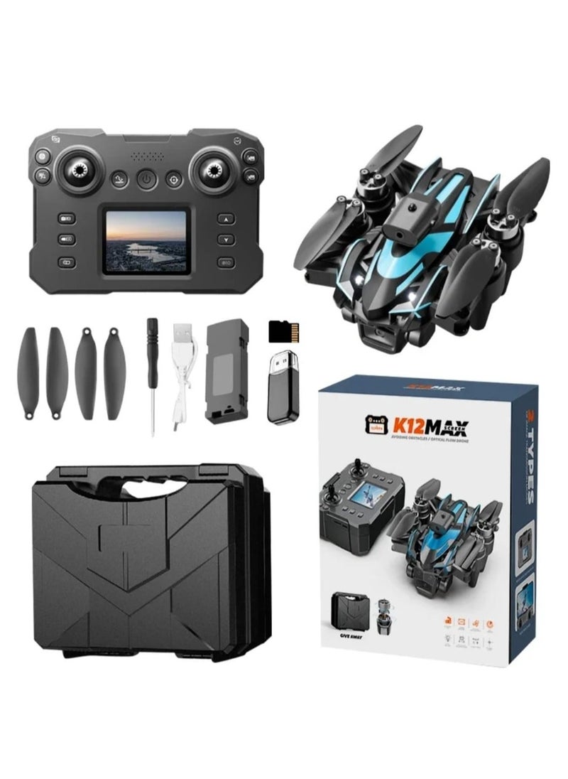 Compare K12 Max Drone with Dual Camera, Optical Flow Positioning, RealTime Screen Control, 4K HD WideAngle Lens, Altitude Hold, OneKey TakeoffLanding, Foldable Quadcopter with Intelligent Flight Modes, Ideal for Aerial Photography, Kids & Adults – Black at KSA Price