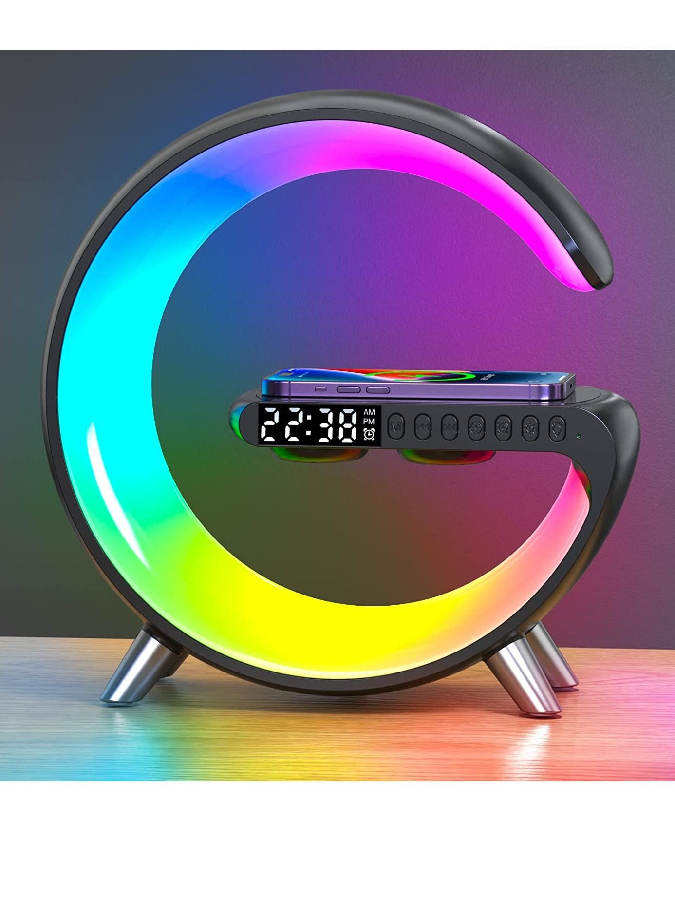 Smart Atmosphere Lamp Bluetooth Speaker Wireless Charger…