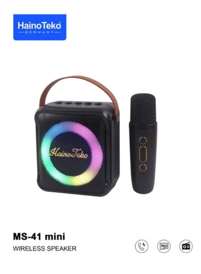 Compare MS 41 Mini Wireless Bluetooth Speaker with Mic – Portable Compact Speaker with High Bass, HandsFree Calling, Long Battery Life, Lightweight Travel Audio Speaker for Outdoor, Home & Office – Black at KSA Price
