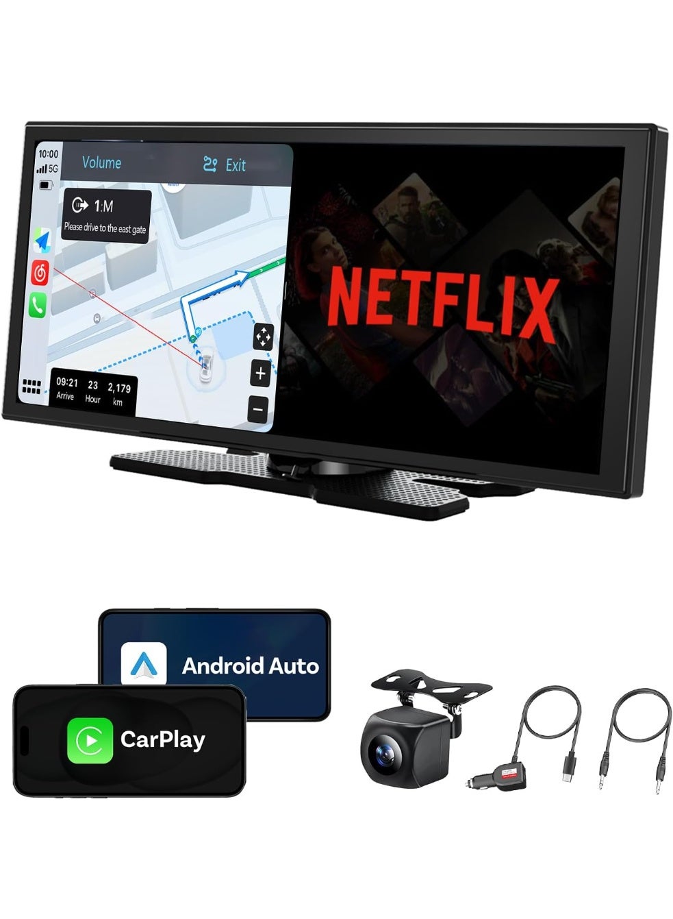 Compare OTTOCAST 11.4” Wireless Portable CarPlay & Android Auto Screen with Rear Camera – 1920x720 HD 60FPS Touch Display, Dual Bluetooth, GPS Navigation, Voice Control, OTA Update, Split Screen at KSA Price